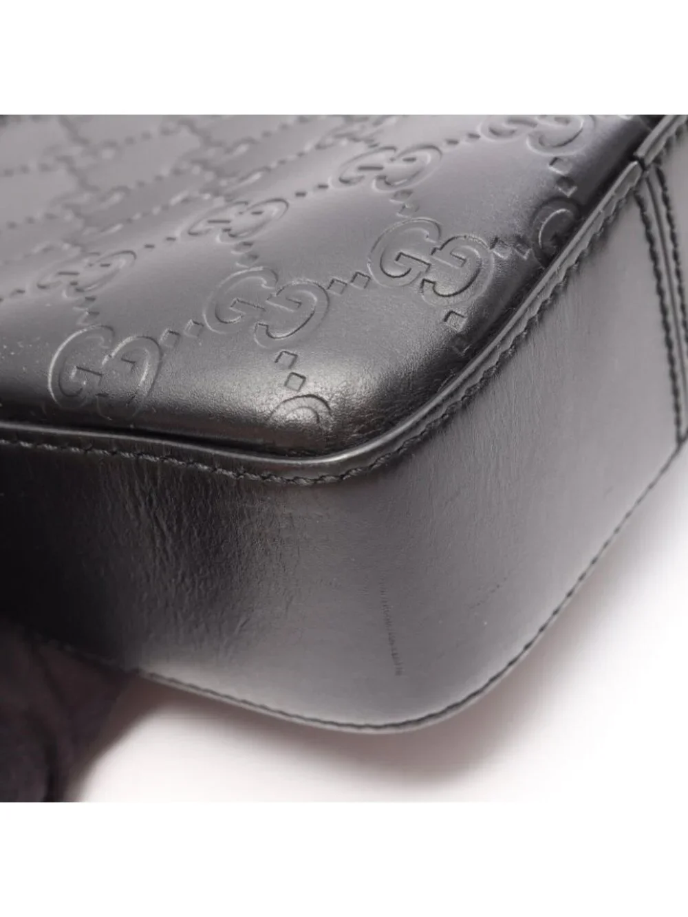 Gucci Briefcase Guccissima 2-Way Black Leather